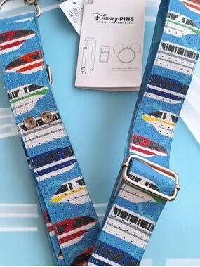NWT Disney Parks MK Monorail Magic Kingdom Official Pin Trader Gear Bag Strap
